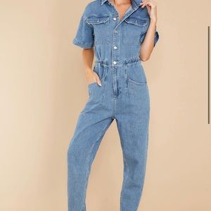 Jean jumpsuit perfect for brunch or day trip